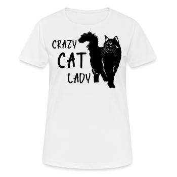 FOU CAT LADY - T-shirt respirant Femme - blanc - Devant - AI Model Female 172 dark (172cm)