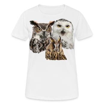 Owls - Women's Breathable T-Shirt - white - Front - AI Model Female 172 dark (172cm)