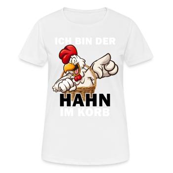 Ich bin der Hahn im Korb - Frauen T-Shirt atmungsaktiv - Weiß - Vorne - AI Model Female 172 dark (172cm)