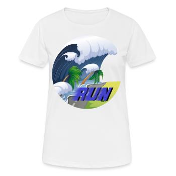 Course au tsunami - T-shirt respirant Femme - blanc - Devant - AI Model Female 172 dark (172cm)