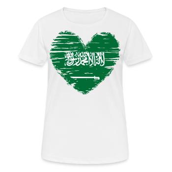 Saudi Arabien Herz Flagge Fahne Wappen - Frauen T-Shirt atmungsaktiv - Weiß - Vorne - AI Model Female 172 dark (172cm)