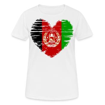 Afghanistan heart flag flag coat of arms - Women's Breathable T-Shirt - white - Front - AI Model Female 172 dark (172cm)