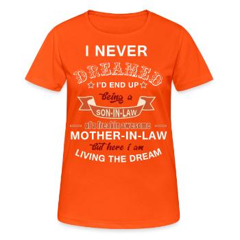 Son in law - Women's Breathable T-Shirt - neon orange - Front - AI Model Female 172 dark (172cm)