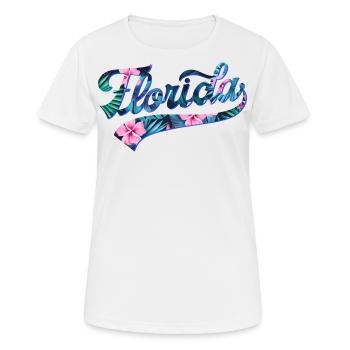 Florida Tropic Swoosh - Frauen T-Shirt atmungsaktiv - Weiß - Vorne - AI Model Female 172 dark (172cm)