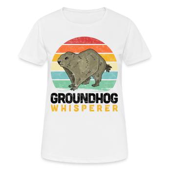 Marmot whisperer funny rodent saying - Women's Breathable T-Shirt - white - Front - AI Model Female 172 dark (172cm)