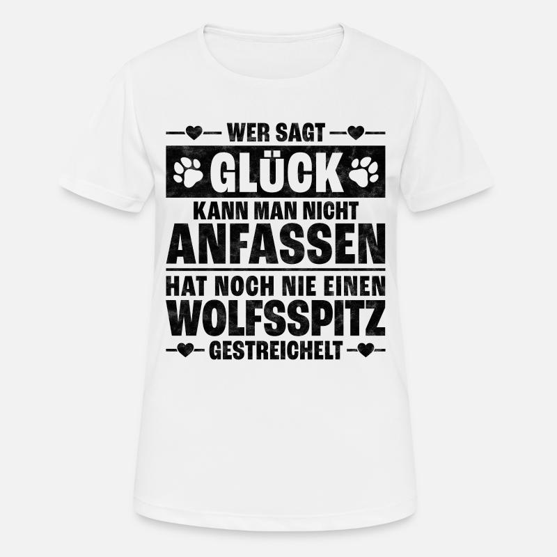 Wolfsspitz Schutzengel deutscher Spitz Spruch - Frauen T-Shirt atmungsaktiv - Weiß