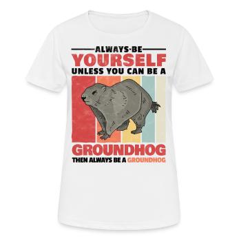 Marmot is always you rodent saying - Women's Breathable T-Shirt - white - Front - AI Model Female 172 dark (172cm)