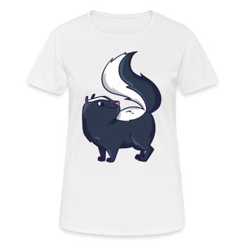 Doux putois graphismes puants Skunk cadeau - T-shirt respirant Femme - blanc - Devant - AI Model Female 172 dark (172cm)