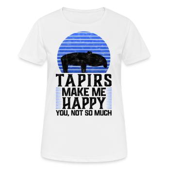 Les tapirs me rendent heureux les mammifères sort - T-shirt respirant Femme - blanc - Devant - AI Model Female 172 dark (172cm)
