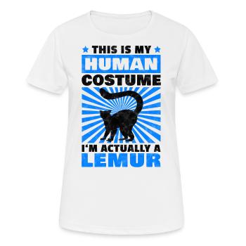 C’est mon costume de primate lémur renard - T-shirt respirant Femme - blanc - Devant - AI Model Female 172 dark (172cm)