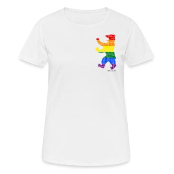 Ours de Berlin - Berlin Pride Edition - T-shirt respirant Femme - blanc - Devant - AI Model Female 172 dark (172cm)