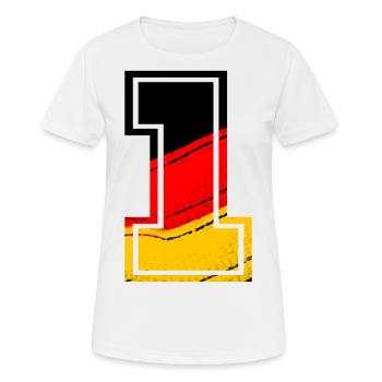 nummer 1 Deutschland - Frauen T-Shirt atmungsaktiv - Weiß - Vorne - AI Model Female 172 dark (172cm)
