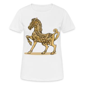 Keltischer Knoten Pferd Runen Verzierung Geschenk - Frauen T-Shirt atmungsaktiv - Weiß - Vorne - AI Model Female 172 dark (172cm)