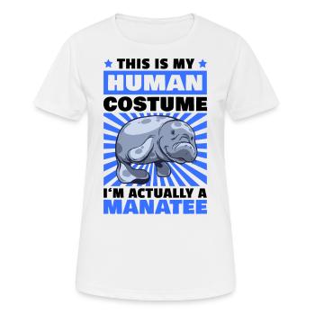 This is my manatee costume marine mammal saying - Women's Breathable T-Shirt - white - Front - AI Model Female 172 dark (172cm)