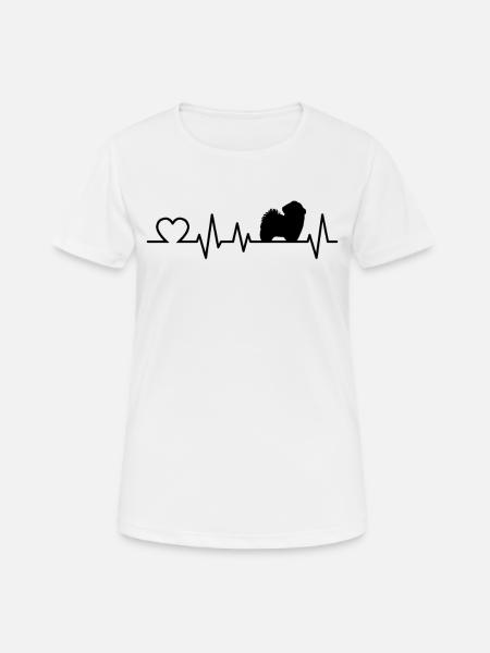 Havaneser Herzschlag Haushund Geschenk - Dame T-shirt svedtransporterende - hvid