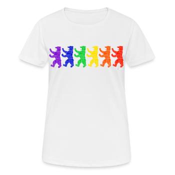 I Love Berlin - Berliner Bären - Pride Edition - Frauen T-Shirt atmungsaktiv - Weiß - Vorne - AI Model Female 172 dark (172cm)