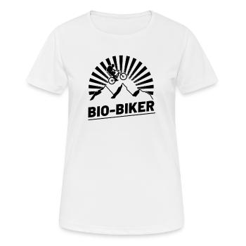 Bio-Biker - Frauen T-Shirt atmungsaktiv - Weiß - Vorne - AI Model Female 172 dark (172cm)