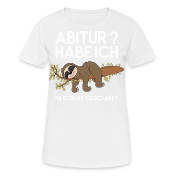 Faultier Abitur Abschluss Fauler Faultierspruch - Frauen T-Shirt atmungsaktiv - Weiß - Vorne - AI Model Female 172 dark (172cm)