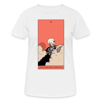 Morgenmuffel Tarotkarte Okkulte Geschenkidee - Frauen T-Shirt atmungsaktiv - Weiß - Vorne - AI Model Female 172 dark (172cm)