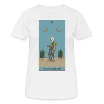 Vélo cycliste Tarot carte symbole de protection - T-shirt respirant Femme - blanc - Devant - AI Model Female 172 dark (172cm)