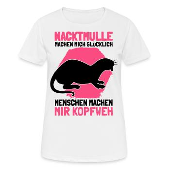 Nacktmull Kopfschmerzen Nagetier Nager Sandgräber - Frauen T-Shirt atmungsaktiv - Weiß - Vorne - AI Model Female 172 dark (172cm)