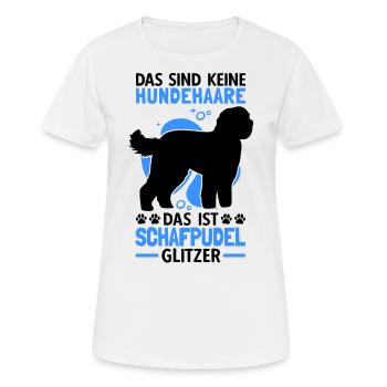 Das ist Schafpudel Glitzer altdeutscher Hütepudel - Frauen T-Shirt atmungsaktiv - Weiß - Vorne - AI Model Female 172 dark (172cm)