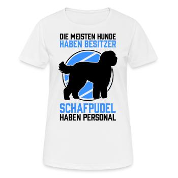 Schafpudel haben Personal altdeutscher Hütepudel - Frauen T-Shirt atmungsaktiv - Weiß - Vorne - AI Model Female 172 dark (172cm)