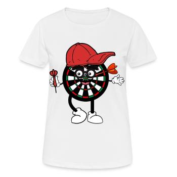 Dartboard avec casquette et disque de bande dessinée fléchettes - T-shirt respirant Femme - blanc - Devant - AI Model Female 172 dark (172cm)