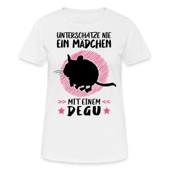 Mädchen mit Degu Nagetier Chile Degu - Frauen T-Shirt atmungsaktiv - Weiß - Vorne - AI Model Female 172 dark (172cm)