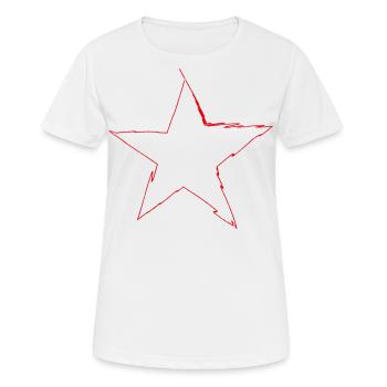 Stern Zeichnung - Frauen T-Shirt atmungsaktiv - Weiß - Vorne - AI Model Female 172 dark (172cm)