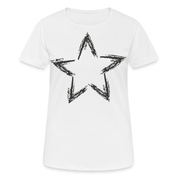Esquisse d’astérisque étoilé - T-shirt respirant Femme - blanc - Devant - AI Model Female 172 dark (172cm)