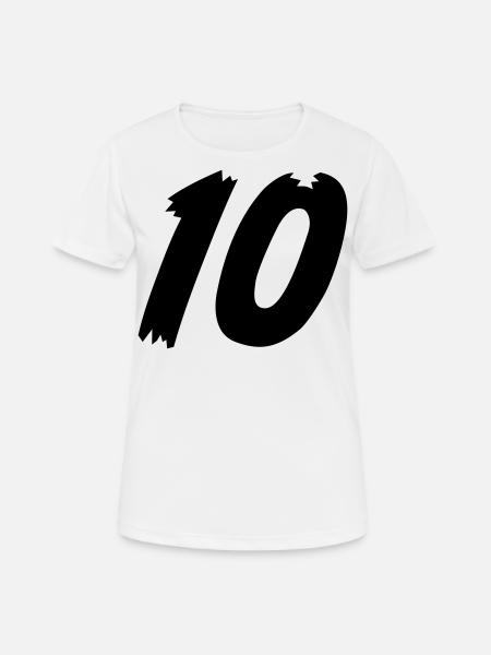Numero 10 - Maglietta da donna traspirante - bianco