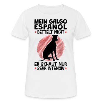 Galgo Espanol schaut sehr intensiv Windhund - Frauen T-Shirt atmungsaktiv - Weiß - Vorne - AI Model Female 172 dark (172cm)