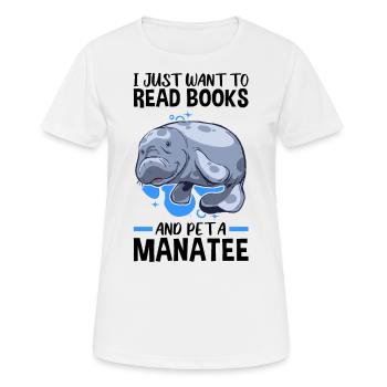 Reading books and petting manatee marine mammals - Women's Breathable T-Shirt - white - Front - AI Model Female 172 dark (172cm)