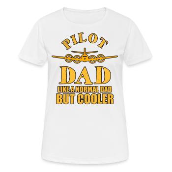 Airplane Pilot Flying Father Cooler I Gift - Women's Breathable T-Shirt - white - Front - AI Model Female 172 dark (172cm)
