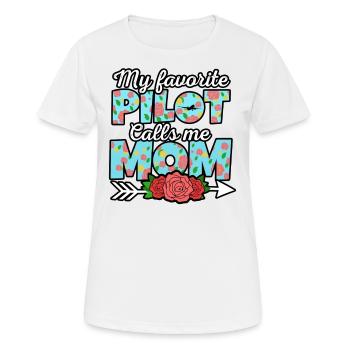 Airplane Pilot Fly Mother Son Child I Gift - Women's Breathable T-Shirt - white - Front - AI Model Female 172 dark (172cm)