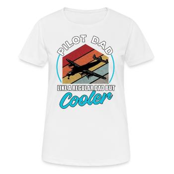 Airplane Pilot Flying Father Cooler I Gift - Women's Breathable T-Shirt - white - Front - AI Model Female 172 dark (172cm)