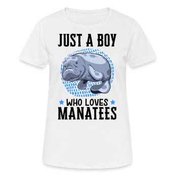 Boy of manatees loves marine mammal manatee - Women's Breathable T-Shirt - white - Front - AI Model Female 172 dark (172cm)