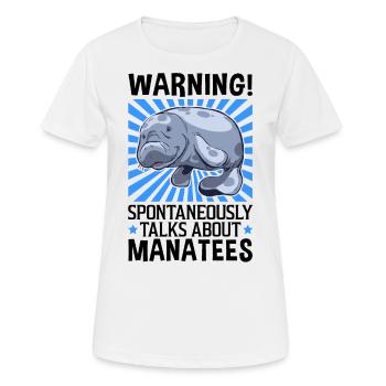Spontaneously talks about manatees marine mammals - Women's Breathable T-Shirt - white - Front - AI Model Female 172 dark (172cm)