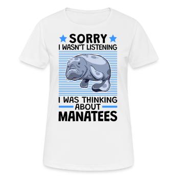 J’ai pensé aux lamantins mammifères marins - T-shirt respirant Femme - blanc - Devant - AI Model Female 172 dark (172cm)