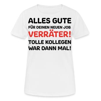 Abschiedsgeschenk Beruf Jobwechsel - Frauen T-Shirt atmungsaktiv - Weiß - Vorne - AI Model Female 172 dark (172cm)
