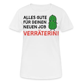 Saure Gurke Sauer Bürohumor Abschiedsgeschenk - Frauen T-Shirt atmungsaktiv - Weiß - Vorne - AI Model Female 172 dark (172cm)