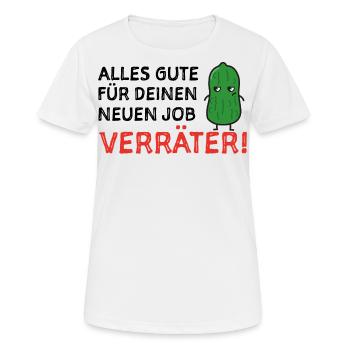 Saure Gurke Sauer Bürohumor Abschiedsgeschenk - Frauen T-Shirt atmungsaktiv - Weiß - Vorne - AI Model Female 172 dark (172cm)