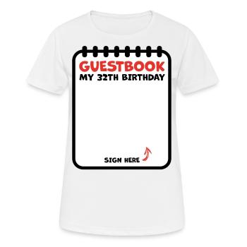 32ème anniversaire 32 ans livre d’or liste d’or - T-shirt respirant Femme - blanc - Devant - AI Model Female 172 dark (172cm)