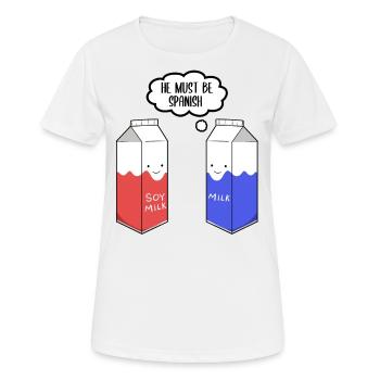 Vegan Vegetarian Soy Milk Soy Spanish I Gift - Women's Breathable T-Shirt - white - Front - AI Model Female 172 dark (172cm)
