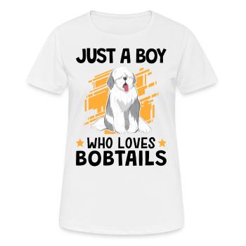 Garçon le Bobtail aime Le vieux berger anglais - T-shirt respirant Femme - blanc - Devant - AI Model Female 172 dark (172cm)