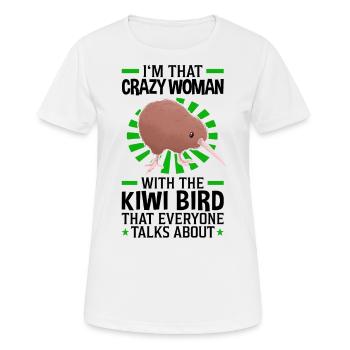 Crazy Kiwi Bird Mme Snipe Bouquet - T-shirt respirant Femme - blanc - Devant - AI Model Female 172 dark (172cm)