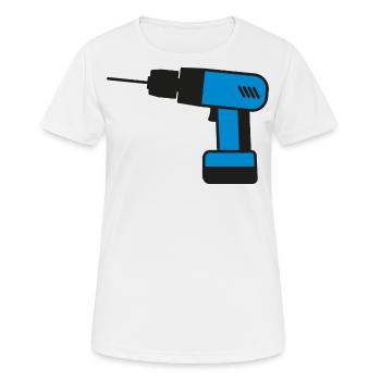 Akkuschrauber Werkzeuge Bohrmaschine - Frauen T-Shirt atmungsaktiv - Weiß - Vorne - AI Model Female 172 dark (172cm)