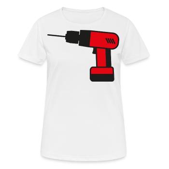 Akkuschrauber Werkzeug Handwerker - Frauen T-Shirt atmungsaktiv - Weiß - Vorne - AI Model Female 172 dark (172cm)