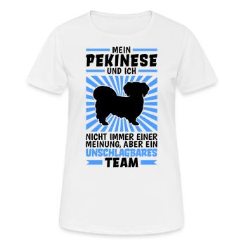 Pekinese und Ich Peking-Palasthund - Frauen T-Shirt atmungsaktiv - Weiß - Vorne - AI Model Female 172 dark (172cm)